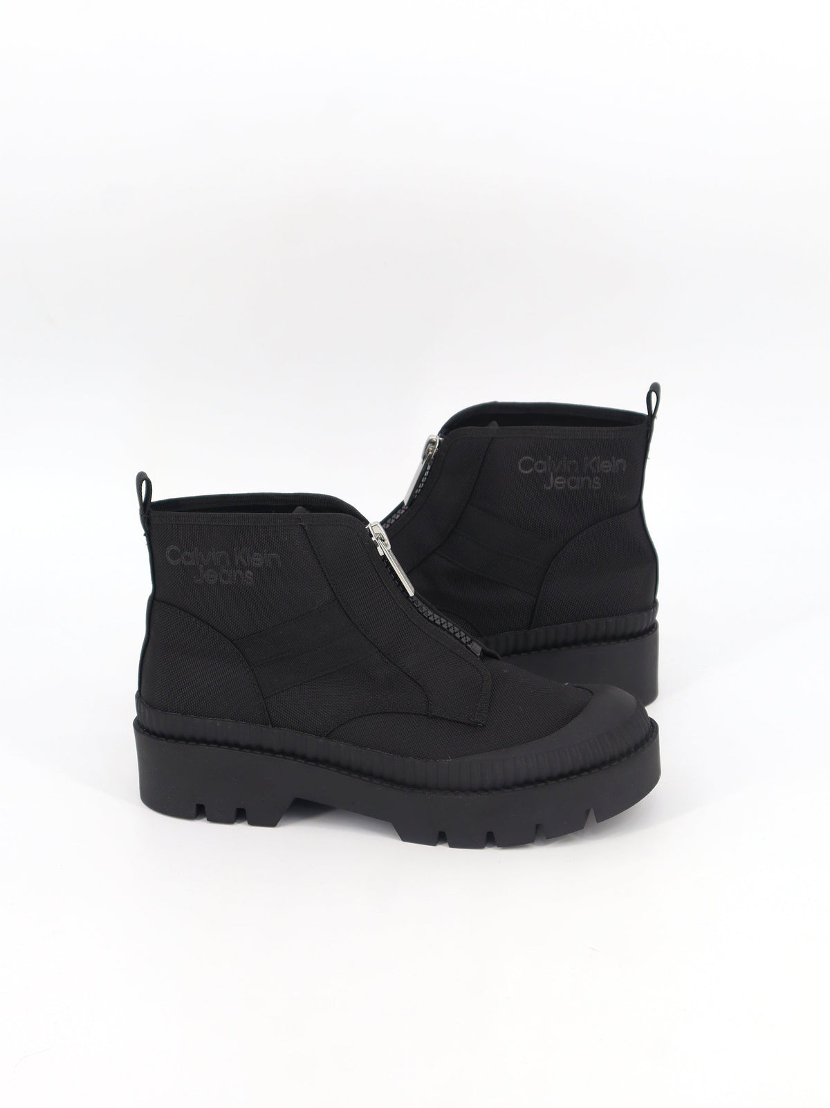 Women's Brand Logo Printed Ankle Boots,Black