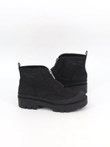 Women's Brand Logo Printed Ankle Boots,Black