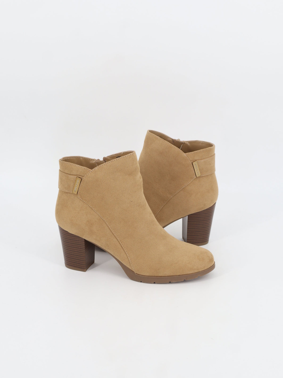 Women's Plain Suede Leather Ankle Boots,Beige