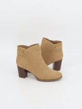 Women's Plain Suede Leather Ankle Boots,Beige