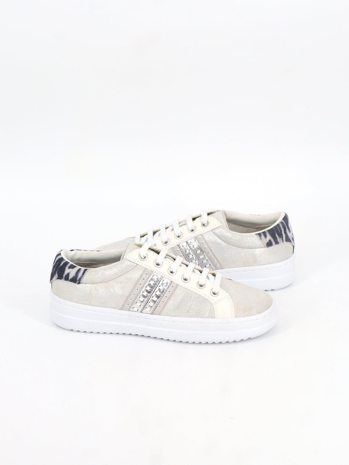 Women's Textured Casual Shoes,Silver