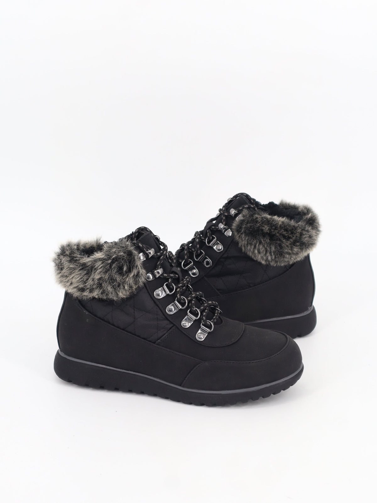 Women's Faux Leather Ankle Boots,Black