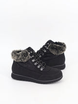Women's Faux Leather Ankle Boots,Black