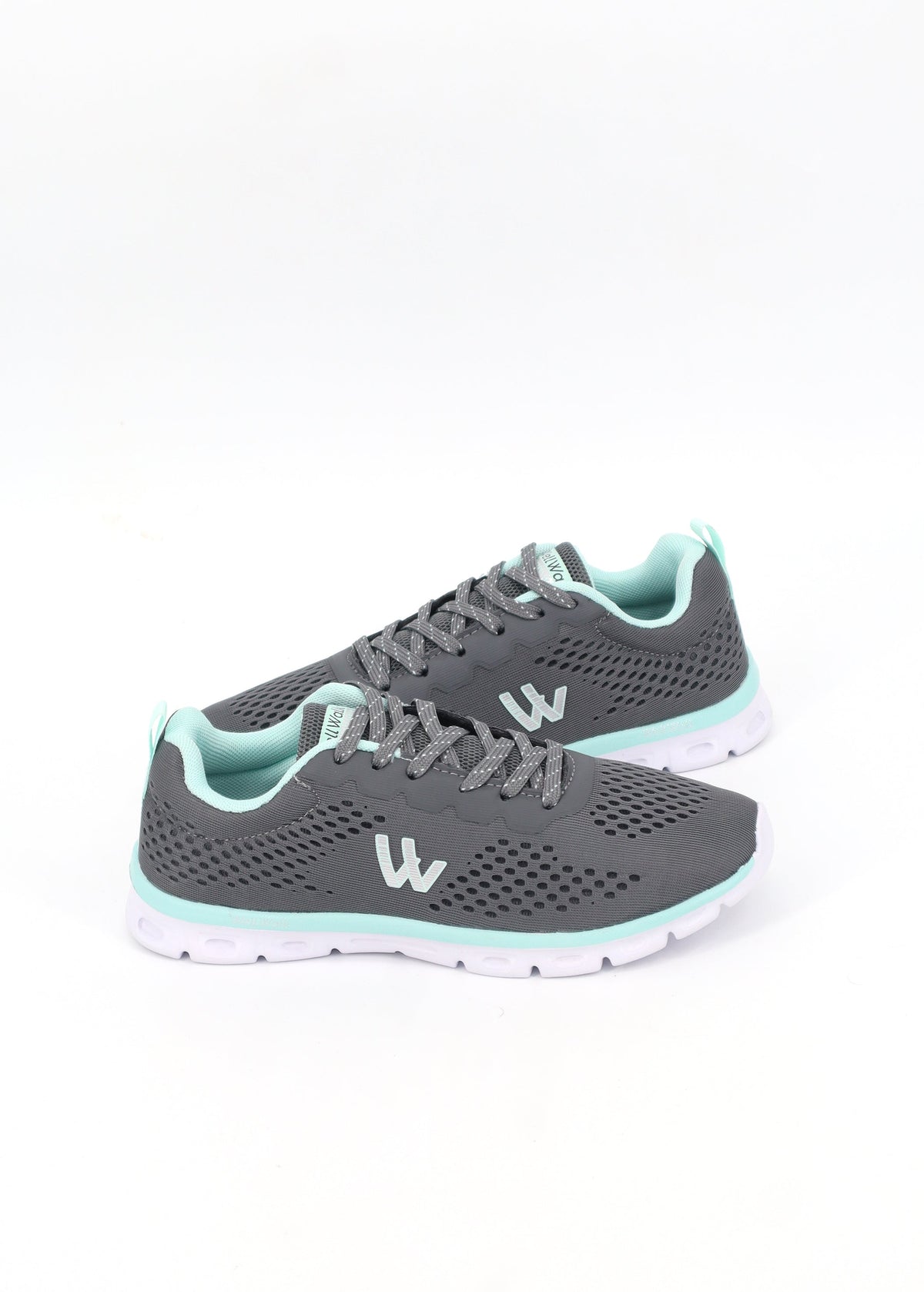 Image for Women's Brand Logo Printed Trainers,Grey