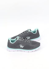 Image for Women's Brand Logo Printed Trainers,Grey