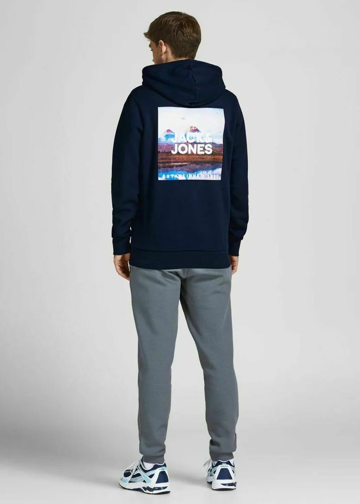 Men's Graphic Printed Hoodie,Navy