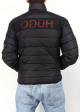 Image for Men's Brand Logo Patched Quilted Jacket,Black