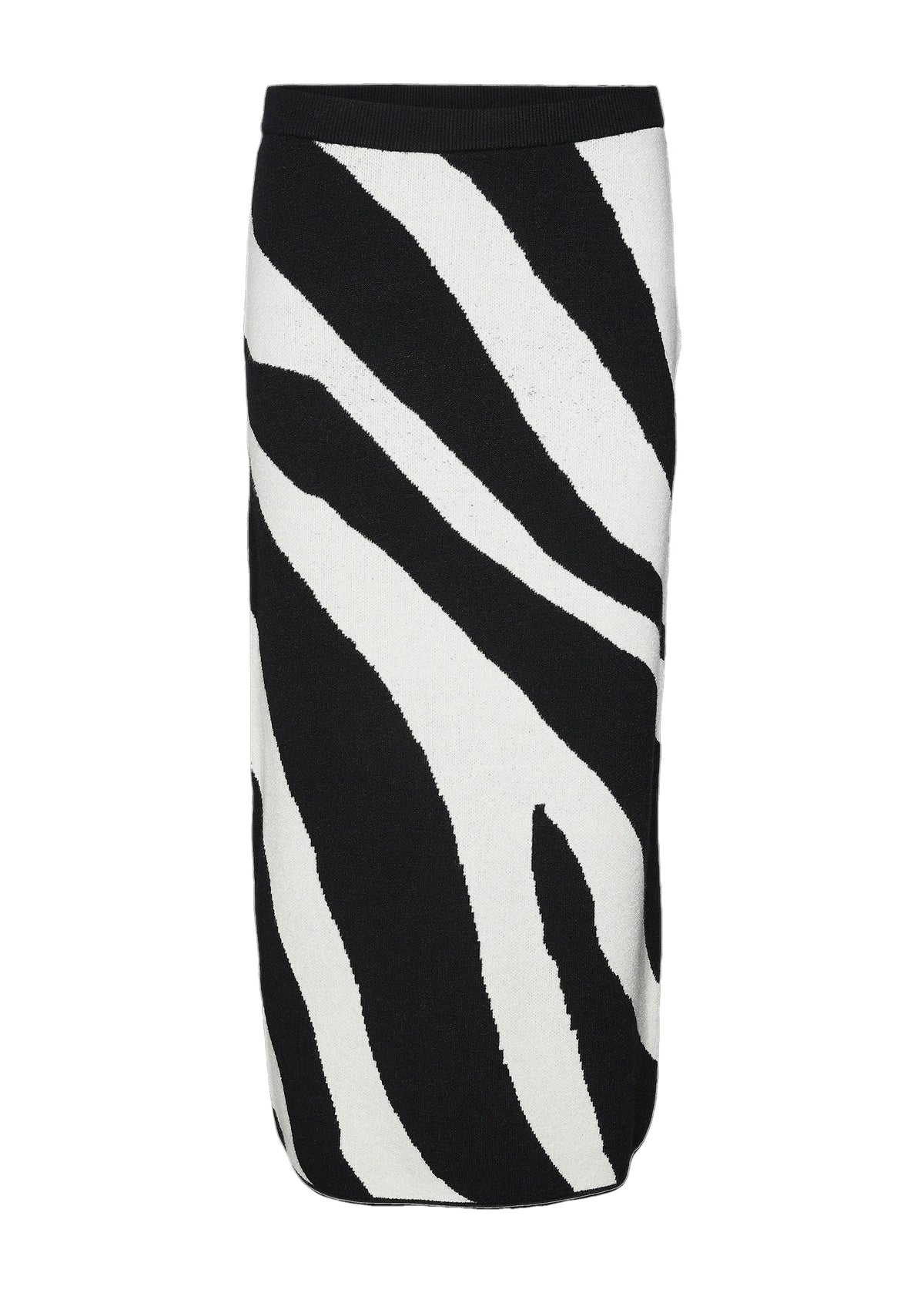 Women's Printed Long Skirt,Black/White
