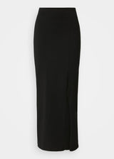 Women's Side Slit Long Skirt,Black