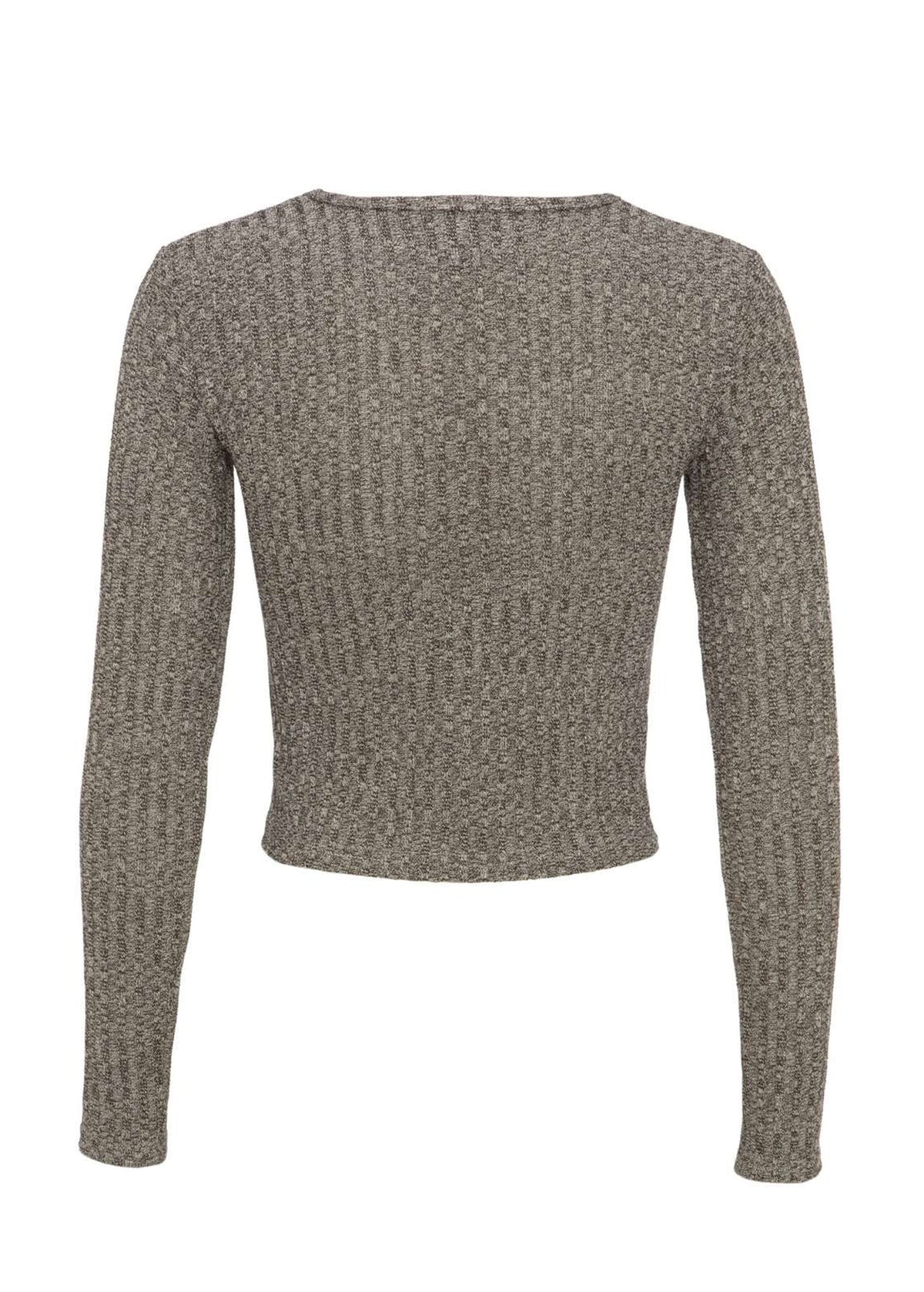Women's Textured Cropped Sweater,Grey