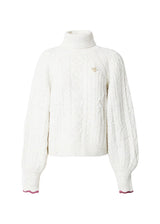 Women's Braided Sweater,Oatmeal