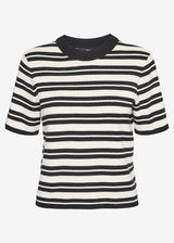 Women's Striped Sweater,Black/Cream