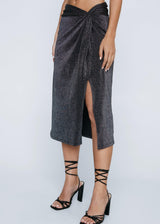 Image for Women's Glitter Side Slit Skirt,Black