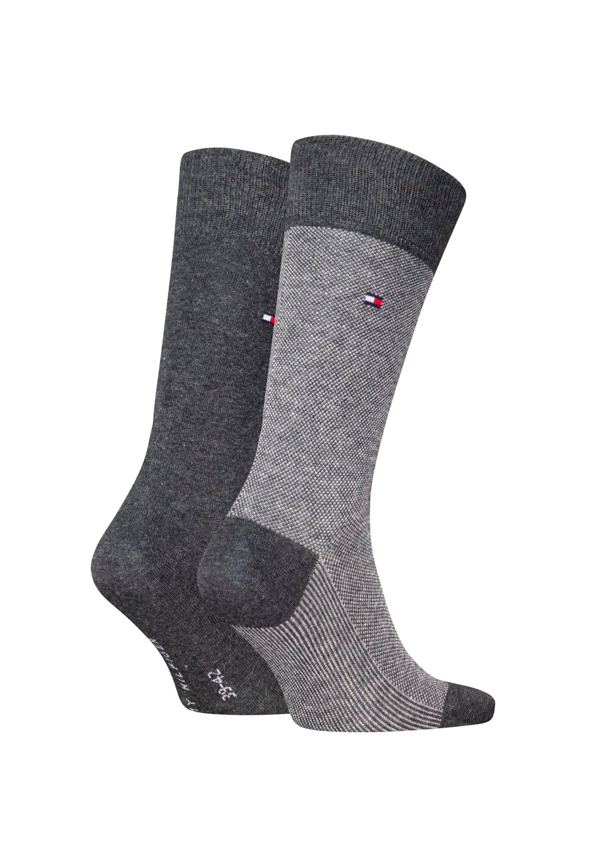 Men's 2 Pairs Brand Logo Embroidered Socks Set,Dark Grey