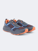 Men's Printed Trainers,Navy/Orange