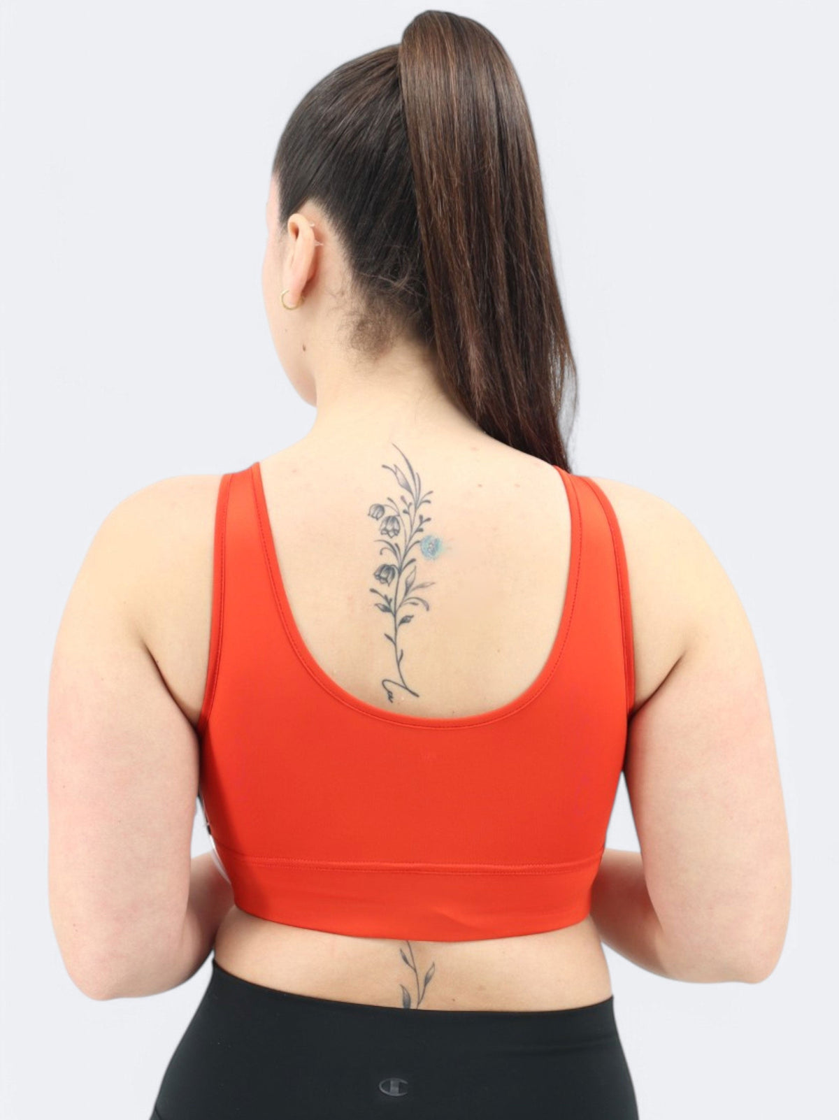 Image for Women's Plain Sports Cropped Top,Burnt Orange