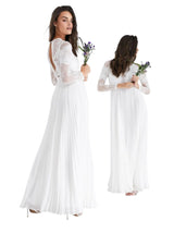 Women's Floral Embroidered Ruffled Dress,White