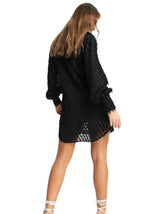 Women's Textured Dress,Black