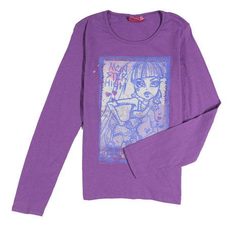 Image for Girl's Graphic Cotton Sweater, Purple