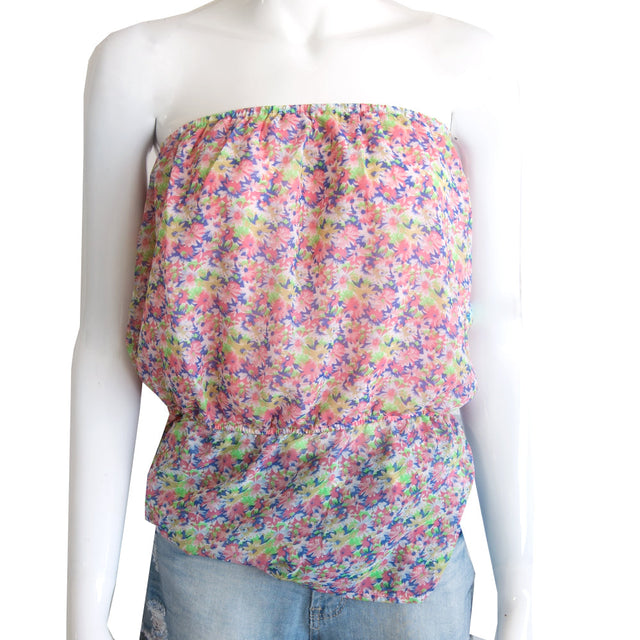 Image for Women's Floral Strapless Top,Multi