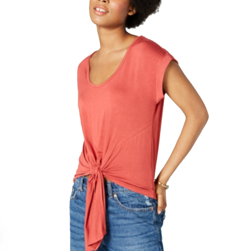 Image for Women's Tie-Front Top,Brick 