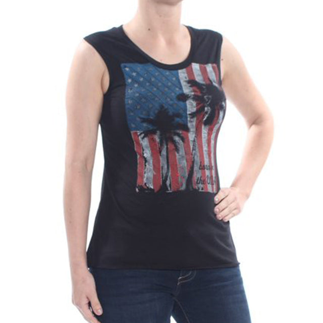 Image for Women's Crew Neck Graphic Top,Black