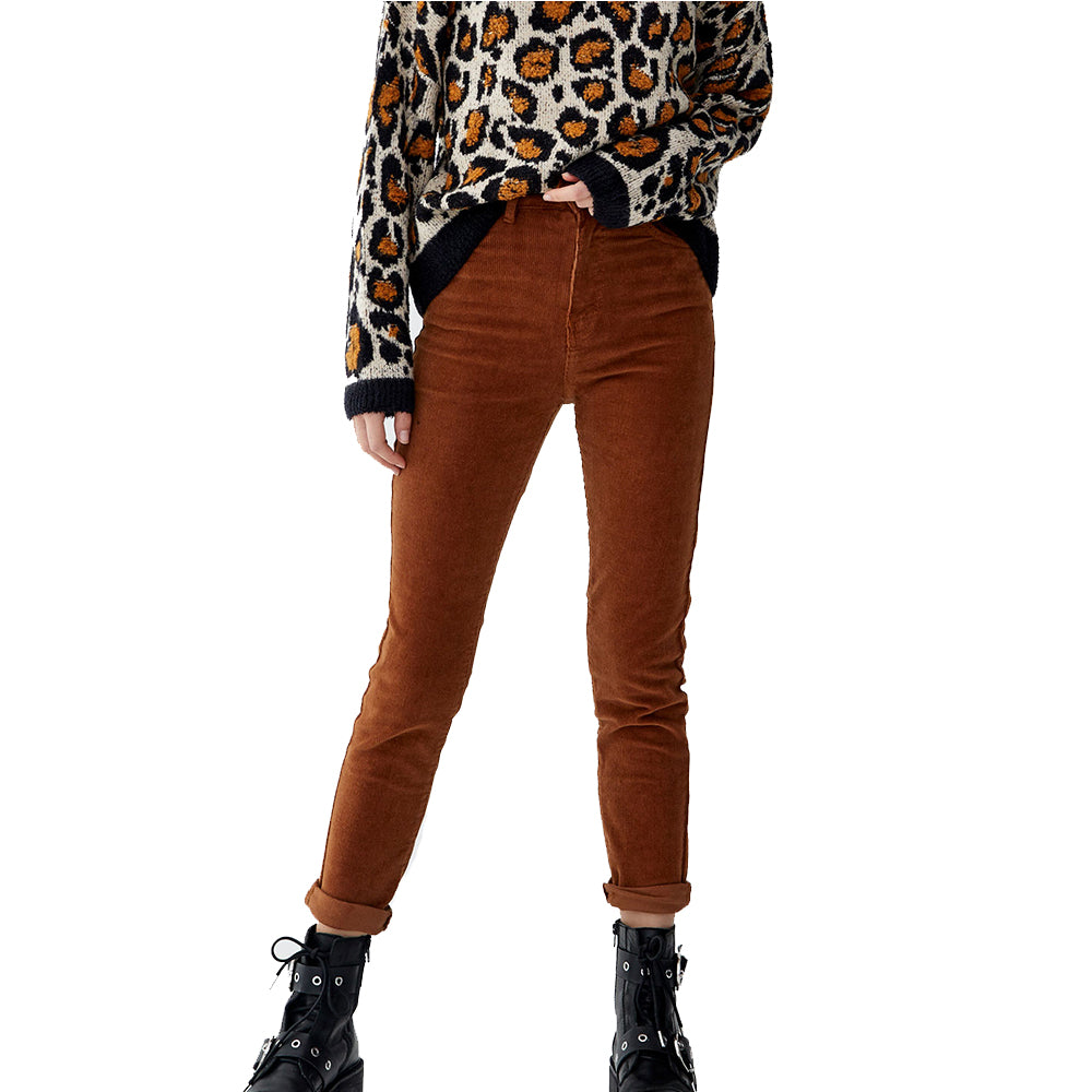 Image for Women's Velvet Ribbed pants,Brown