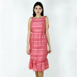Image for Women's Striped Chiffon Dress,Pink