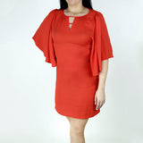 Image for Women's Keyhole-Neck Casual Dress,Red Orange