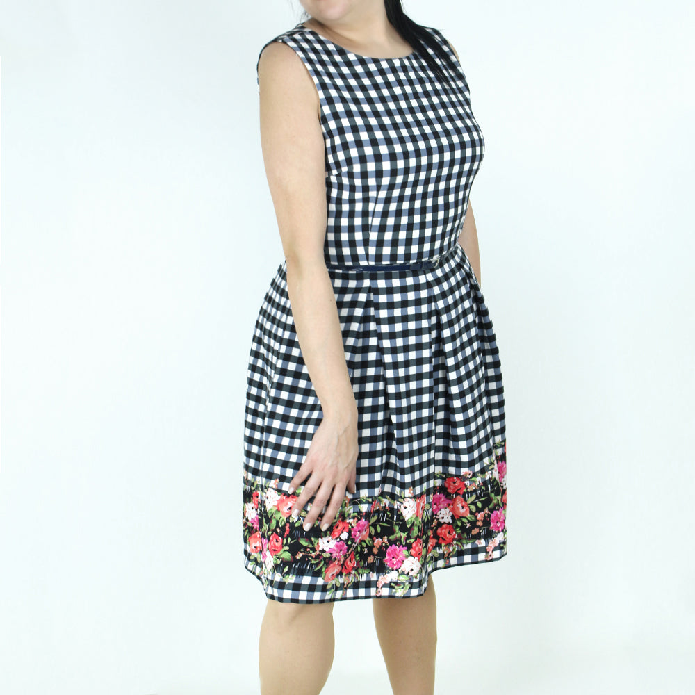 Image for Women's Sleeveless Floral Fit & Flare Dress,Multi