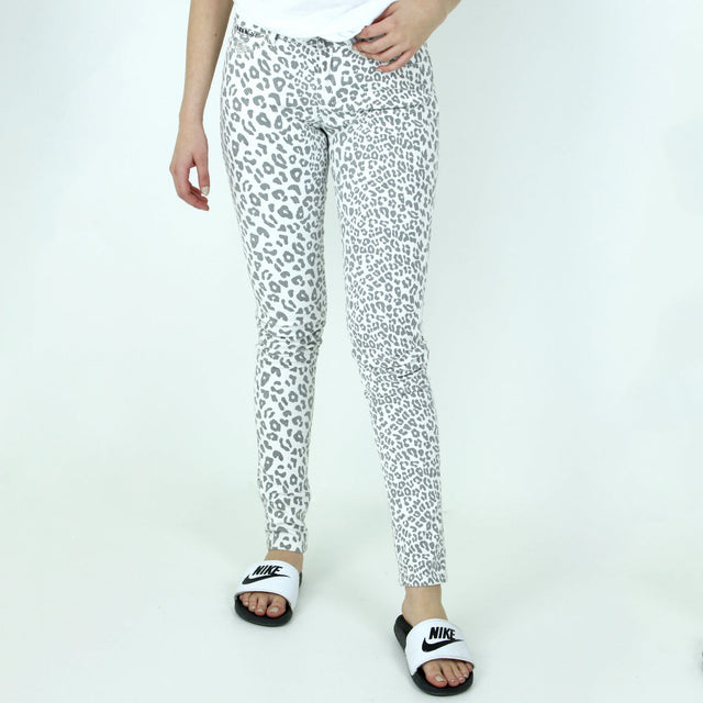 Image for Women's Camo-Print Denim Pant,White/Grey