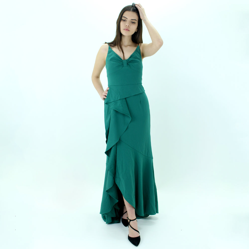 Image for  Women's Ruffled Cascade Formal Dress,Green