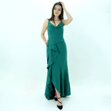 Image for  Women's Ruffled Cascade Formal Dress,Green