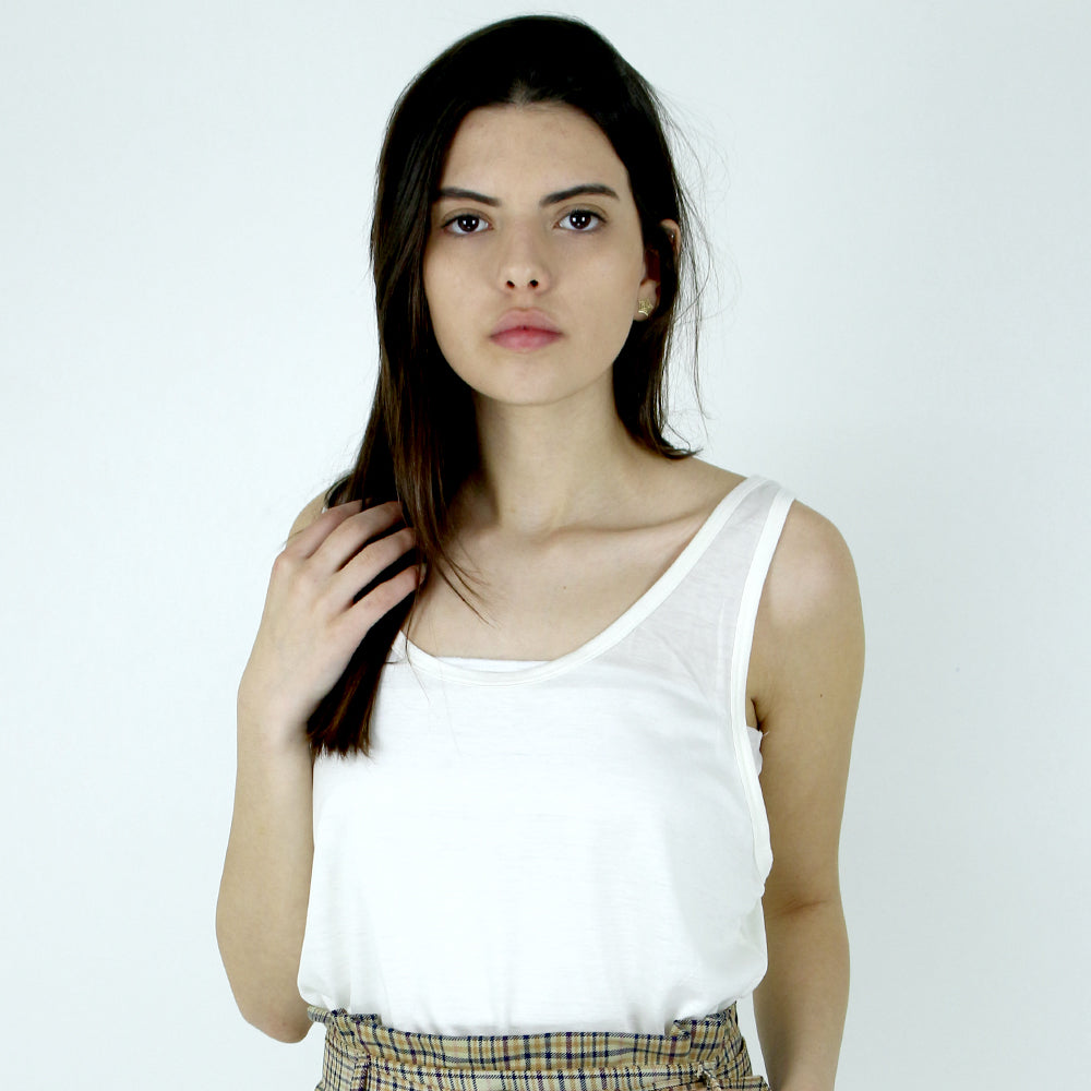 Image for Women's Round-Neck Plain Top,White