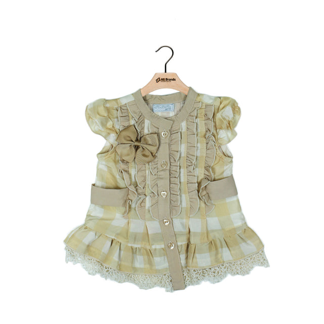 Image for Kids Girl Plaid Ruffled Dress,Beige