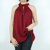 Image for Women's Plain Solid Casual Top,Burgundy
