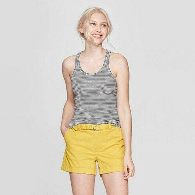 Image for Women's Striped Racerback Tank Top,Black/White