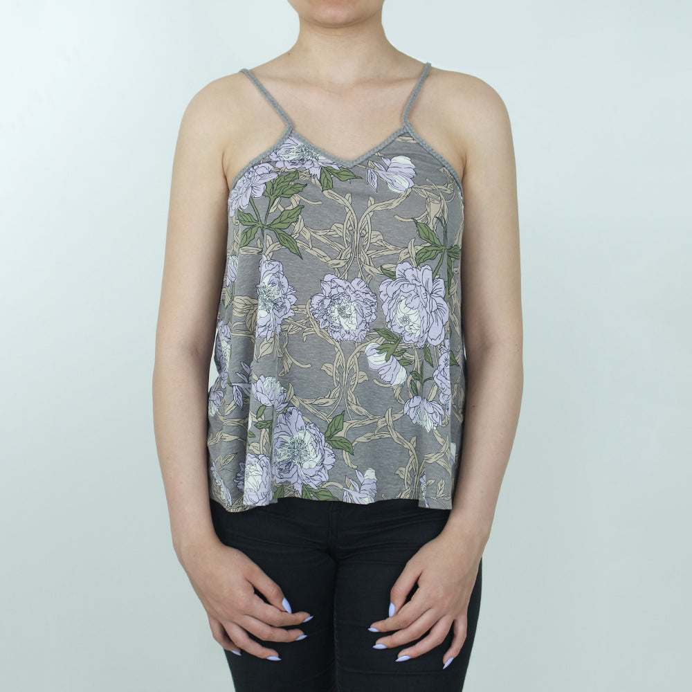 Image for Women's Lace-Up-Back Top,Grey