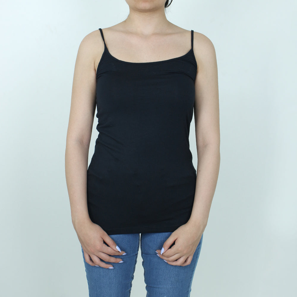 Image for Women's Plain Skinny Top,Black