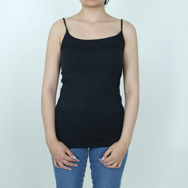 Image for Women's Plain Skinny Top,Black