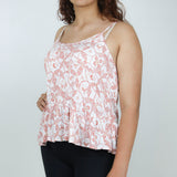 Image for Women's Lace-Up-Back Ruffled Top,White