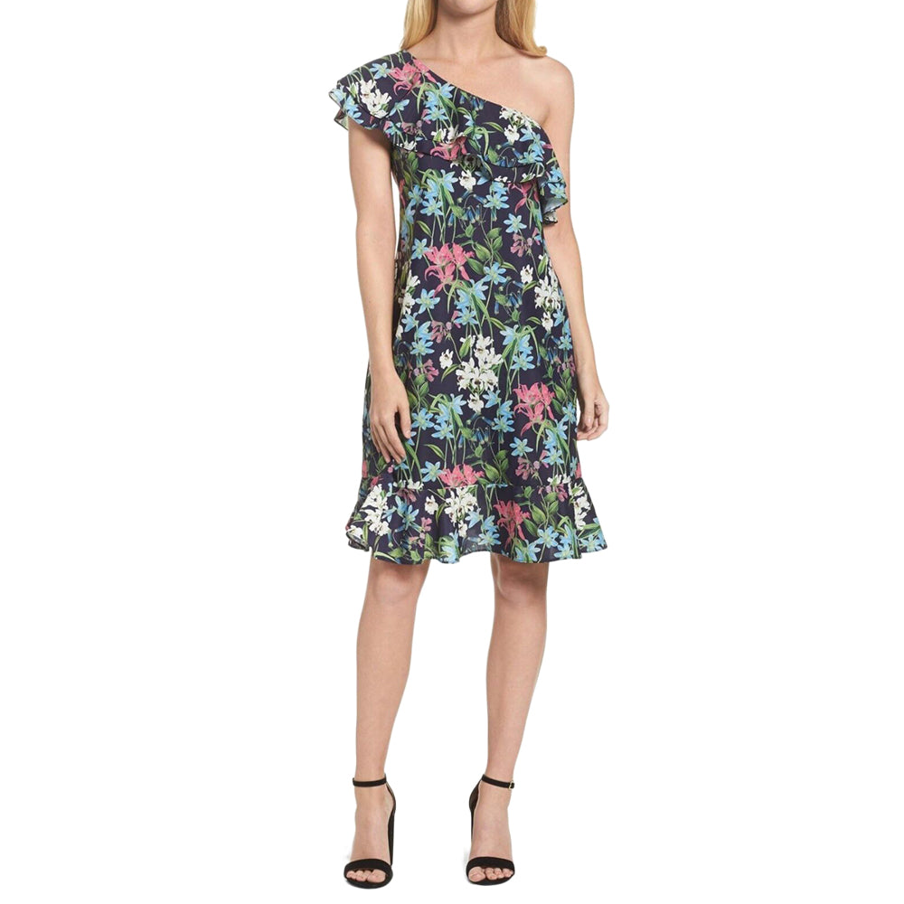 Image for Women's Floral Ruffle Dress,Navy