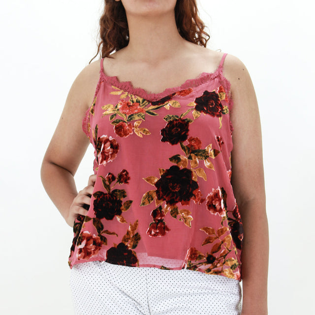 Image for Women's Laced Velvet Top,RoseWood