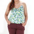 Image for Women's Satin Printed Top,Blue