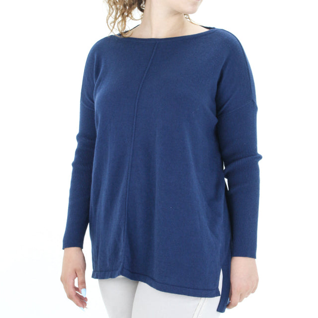 Image for Women's Seam-Front Tunic Sweater,Navy