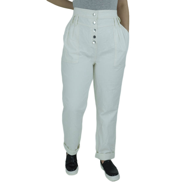 Image for Women's Plain Denim Pant,Off White