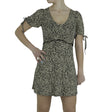 Image for Women's Floral Tie Sleeve Mini Dress,Beige/Black