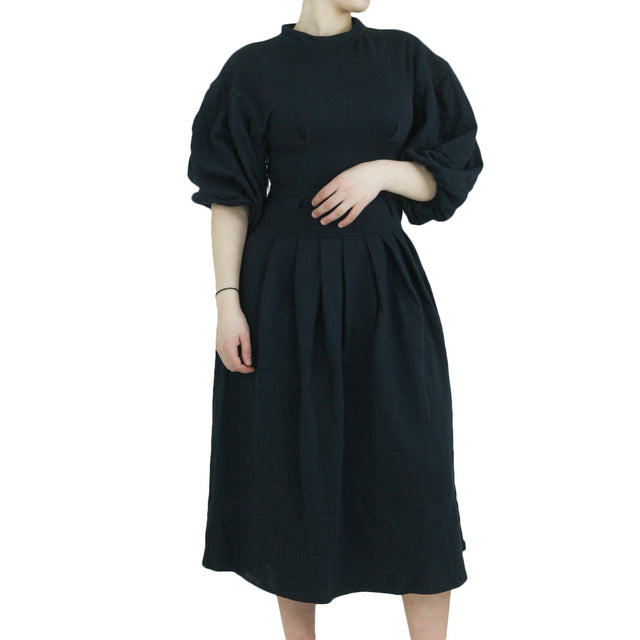 Image for Women's Puff Short Sleeve Short Dress,Black