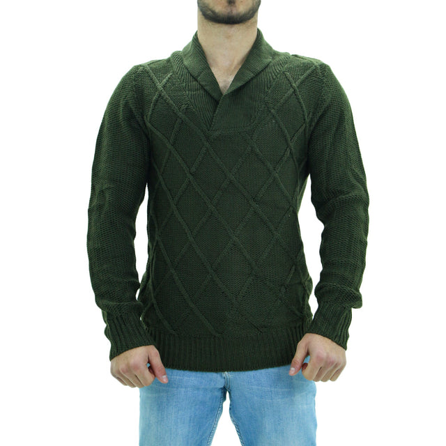 Image for Men's Cable Knit Sweater,Olive