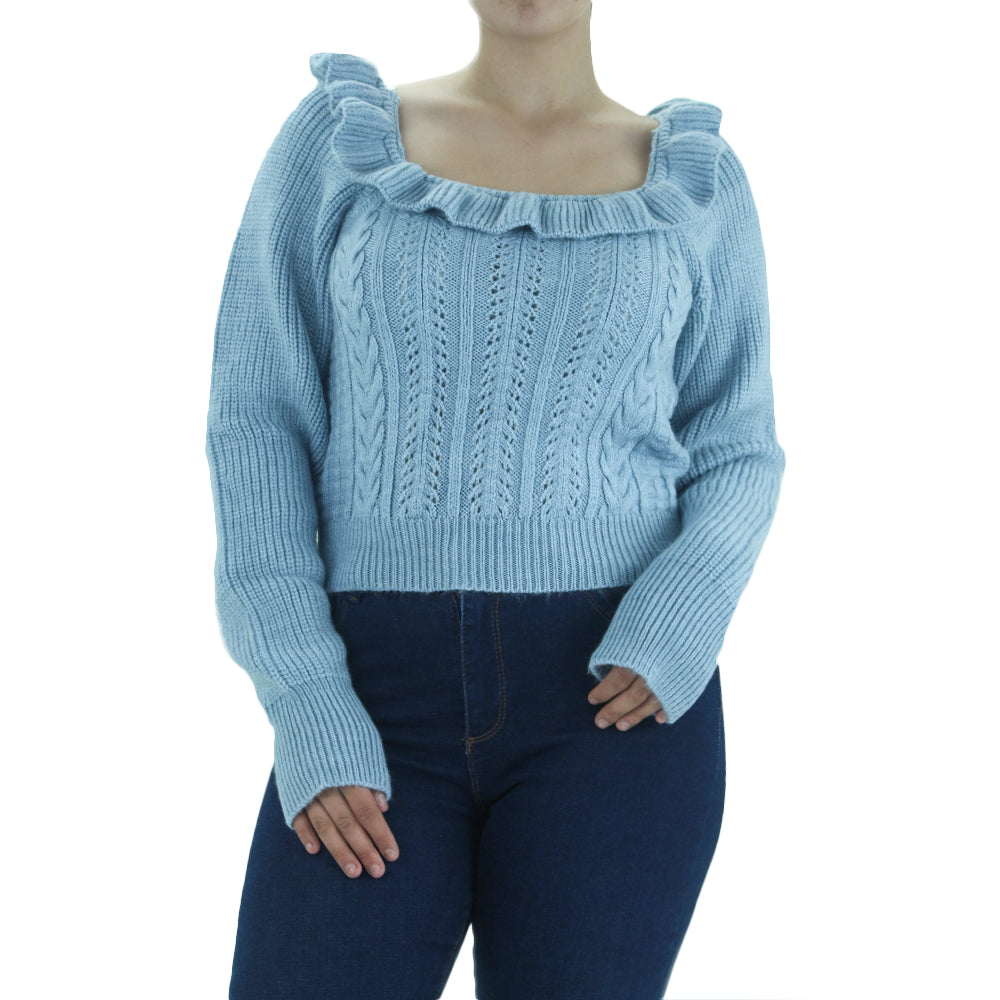 Image for Women's Cable Knit Sweater,Blue